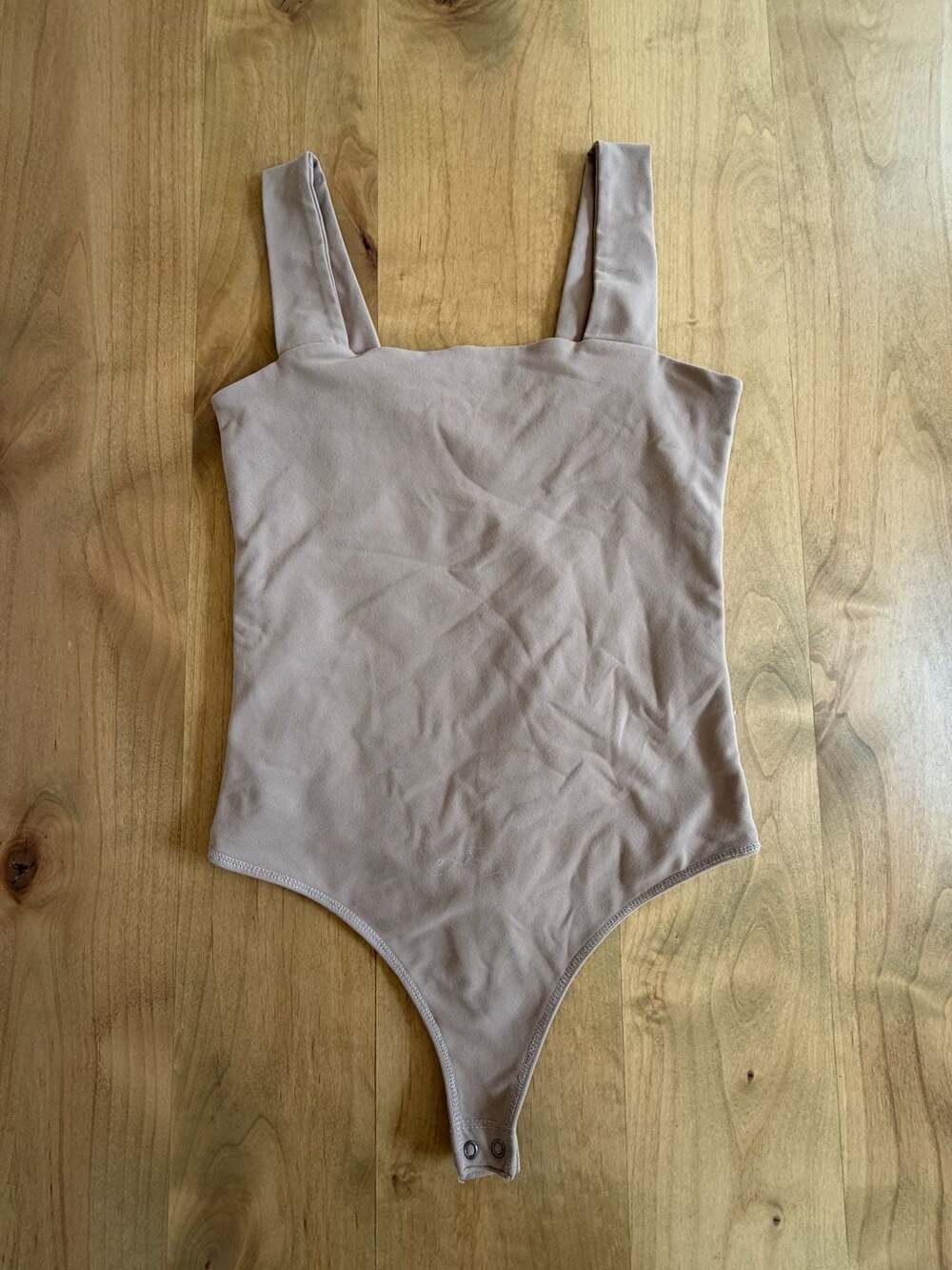 Abercrombie & Fitch Square Neck Bodysuit Size S Taupe